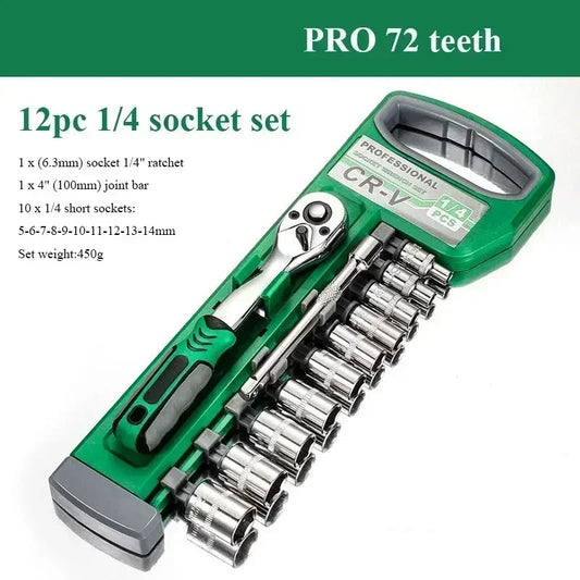 Socket Sleeve Wrench Set, Car Repair Tool, Hand Tools, Key Set Wrench, Ratchet Wrench Set 1/4 3/8 1/2 Auto Repair Spanner Tools
