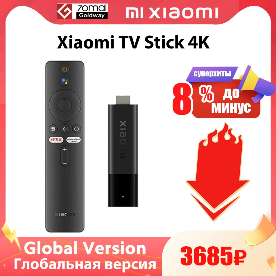 Global Version Xiaomi Mi TV Box S 2nd Gen 4K Ultra HD Google TV 2GB 8GB Dolby Vision Google Assistant Netflix Wifi Media Player