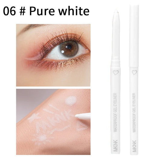 Delineador de ojos en gel, resistente al agua, suave, mate, negro y marrón, de secado rápido, de larga duración, no se desvanece. Maquillaje de ojos.