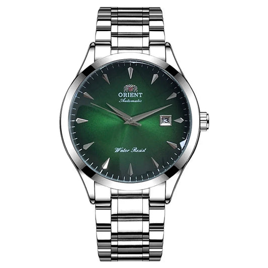Orient Automatic Men's Watch, Black Dial Stainless Steel Band, Water Resistant Classic Business Wristwatch with Date Display