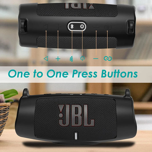Funda de silicona suave para altavoz Bluetooth JBL Charge 5, con correa y mosquetón.