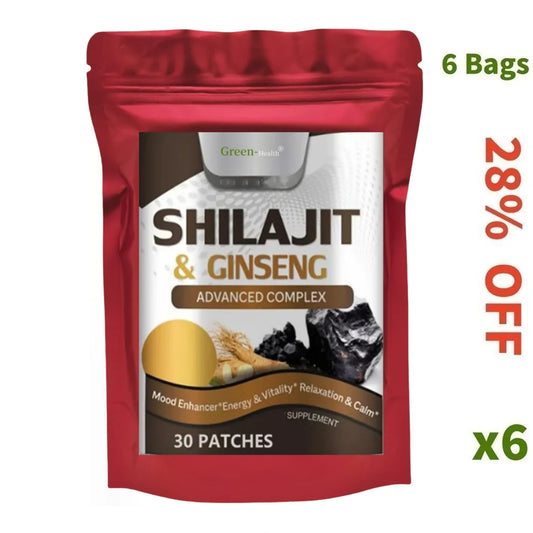 Hot sale 30 Patches Shilajit & Ginseng Supplement - Provides Energy and Endurance, Enhances Brain & Memory, Immune Support