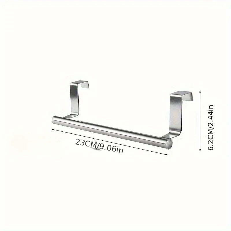 Toallero sobre la puerta, barra para colgar toallas, toallero de cocina, acero inoxidable, para baño, armario de cocina, estante sin perforaciones