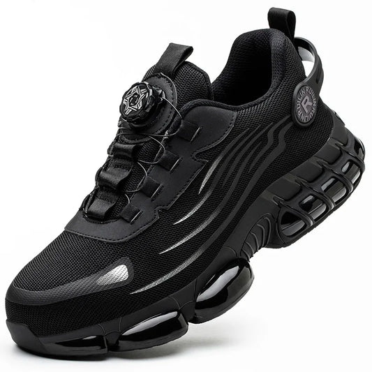 Rotating Button Safety Shoes Men Steel Toe Sneaker Air Cushion Work Shoes Man Puncture Proof Work Safety Boots Protective Shoes