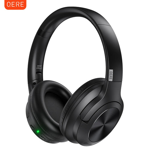 QERE E80 Wireless Headphones Bluetooth 5.3 Earphones ANC Noise Cancellation Hi-Res Audio Over-Ear Headset 70H 40mm Driver 2.4G