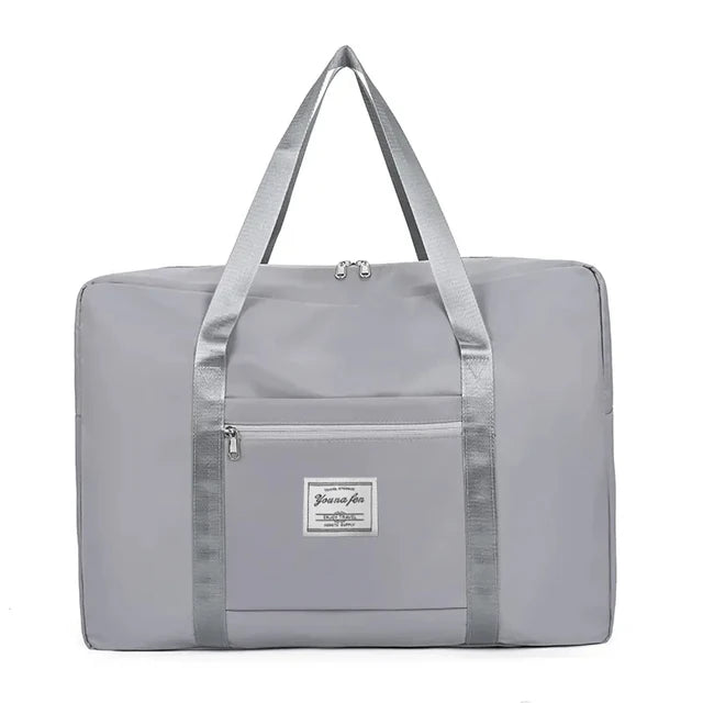 Bolsa de viaje de gran capacidad, color rosa, azul y gris, con cremallera, portátil, para deporte, versátil, para gimnasio, tamaño pequeño, mediano y grande.