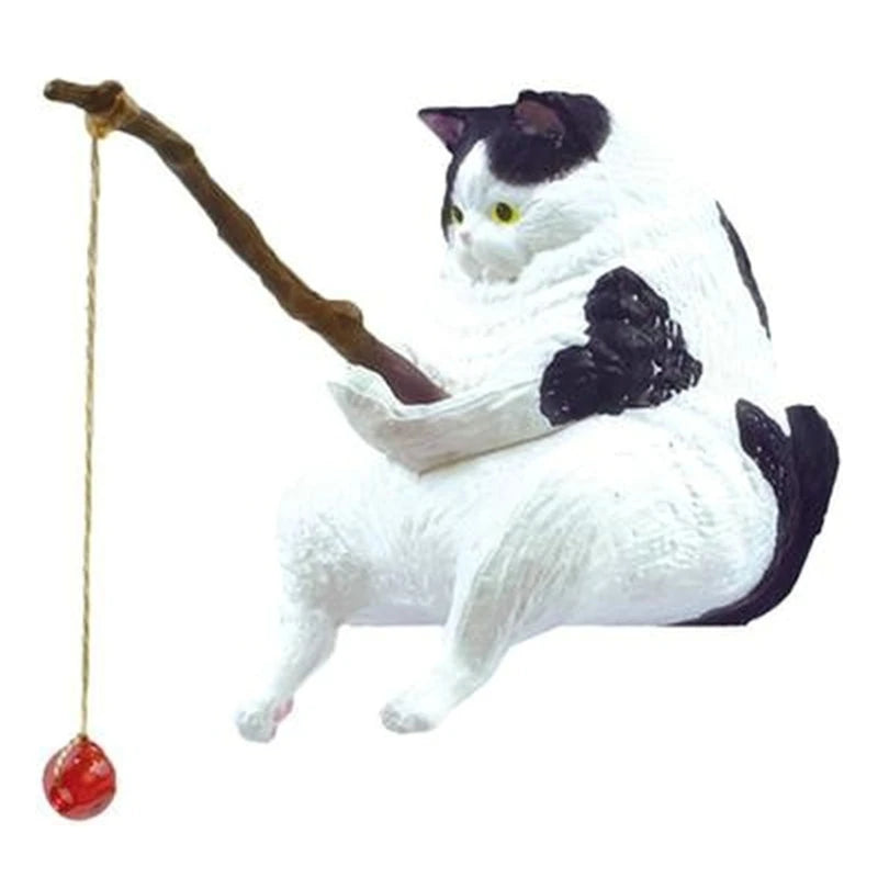 Fishing Cat Ornaments Fish Tank Landscaping Aquarium Decoration Mini Cat Statue Fish Tank Accessories Household Supplies