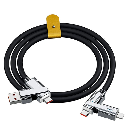 4 em 1 120W USB Tipo C para Tipo C Cabo IOS 3 EM 1 PD 100W Cabo de dados de carregamento rápido para iPhone 11 12 13 14 15 Pro Max Samsung S24