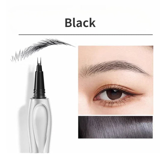 Lápiz de cejas de doble tenedor, resistente al agua, sin manchas, delineador líquido extremadamente fino, que no se desvanece, lápiz de cejas tridimensional