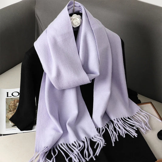 Bufanda de invierno de 62 colores para mujer, larga y cálida, de cachemir, hiyab, chal liso, pashmina, pañuelo para la cabeza