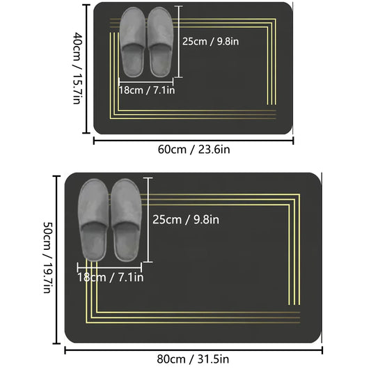 Thickened light luxury bathroom absorbent floor mat non-slip mat shower room soft foot mat entrance mat