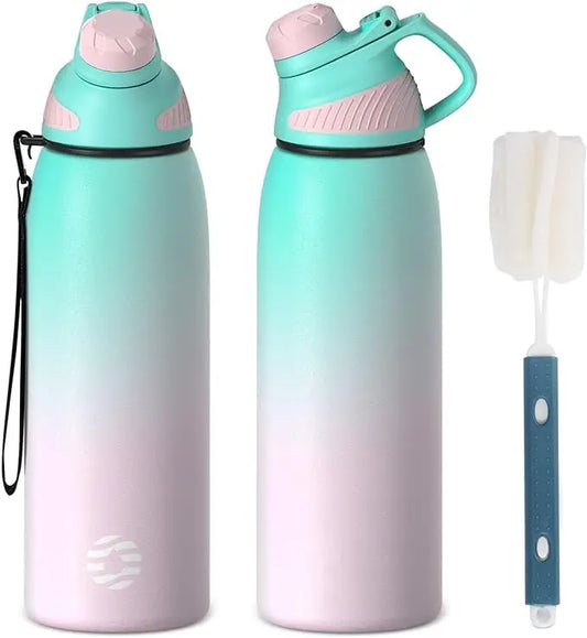 FEIJIAN LKG Thermos Double Wall Vacuum Flask With Magnetic Lid Outdoor Sport Water Bottle Stainless Steel Thermal Mug Leak Proof