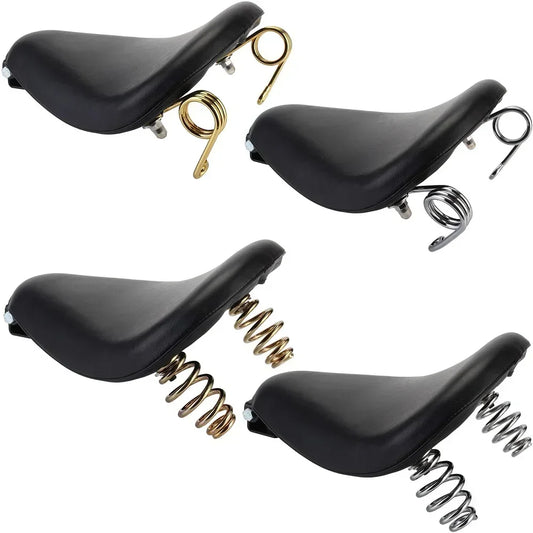 12" Motorcycle Universal PU Solo Driver Seat Springs Bracket Mount Kit For Harley Honda Yamaha Kawasaki Suzuki Indian Triumph