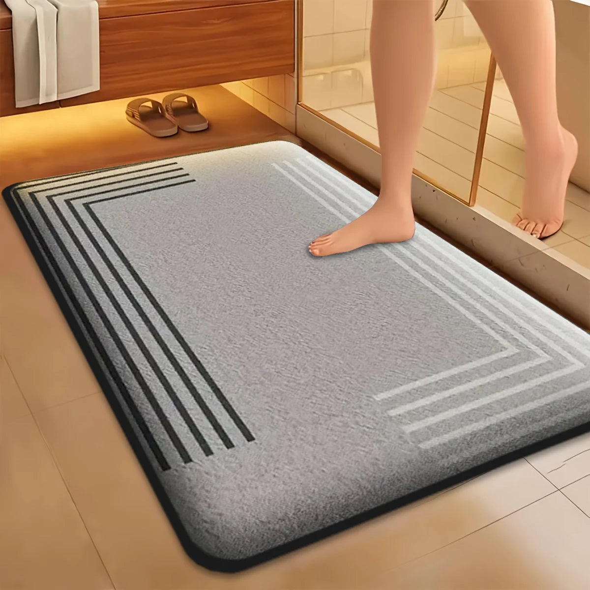 Thickened light luxury bathroom absorbent floor mat non-slip mat shower room soft foot mat entrance mat