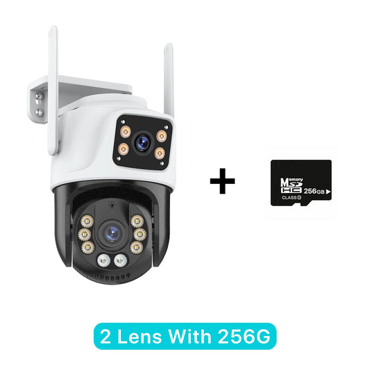 Three Lens PTZ IP Camera Outdoor HD Three Screen WiFi Security Camera Auto Tracking Dual Lens Wireless CCTV Camera iCsee