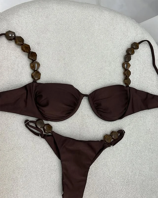 2025 Sexy Bikini Set High Waist Golden Printed Women Swimwear Push Up Bikinis Swimsuit Female Biquini Bathing Suit