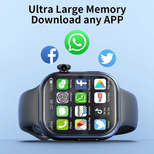 Reloj inteligente S10 4G Android 9.0 de 2,2 pulgadas con pantalla AMOLED, tarjeta SIM, cámara giratoria de 180°, GPS, WIFI, Google Play, 128 GB de almacenamiento