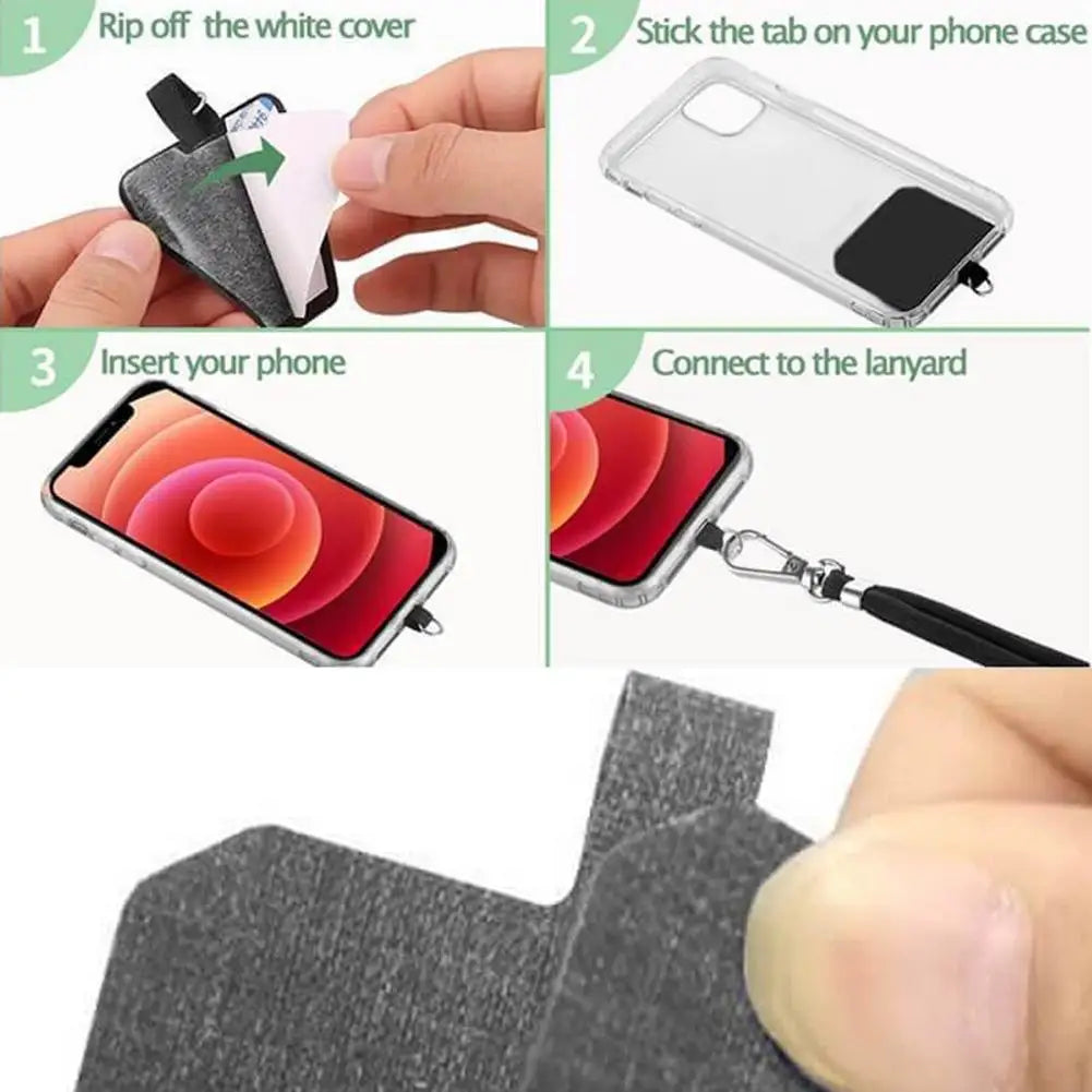 Adjustable Hanging Piece Mobile Phone Back Clip Fixed Card Hanging Neck Universal Lanyard Safety And Anti Loss Crossbody Strap