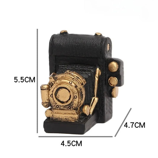 Simulated Camera Typewriter Piano Mini Resin Sculpture Retro Desktop Decoration for Home Office Room Creative Photography Prop