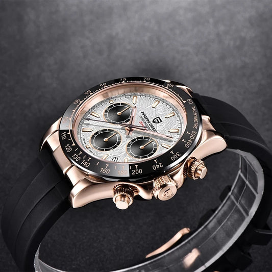 PAGANI DESIGN V2 - Reloj de cuarzo para hombre, 40 mm, zafiro, retro, cronógrafo, acero inoxidable, resistente al agua, masculino