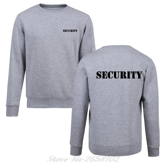 Sudadera con capucha de seguridad para hombre, para personal de eventos, color negro, de doble cara, con cuello redondo, unisex, estilo Harajuku