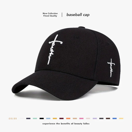 Casual Fashion Faith Embroidery Baseball Cap Adjustable Spring Summer Sun Hats Cotton Hat Hip Hop Trucker Caps Snapback