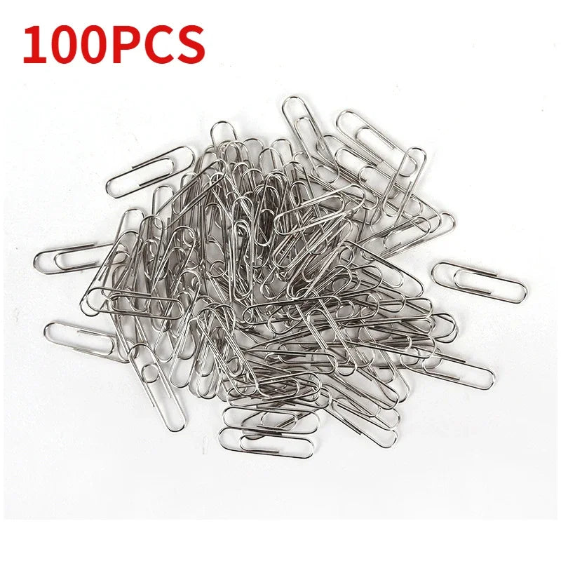 50/100/200PCS Metal Paper Clips Binding Clip Home Office Storage Supplies Anti Lost Mini Bookmark Planner Marking Paperclips