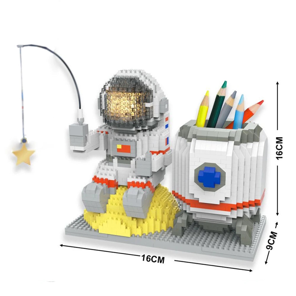 KNEW BUILT DIY Capybara Pen Holder Micro Mini Building Block Toy-Perfect for Students,Easy Assemble,Ideal Holiday Gift for Kids