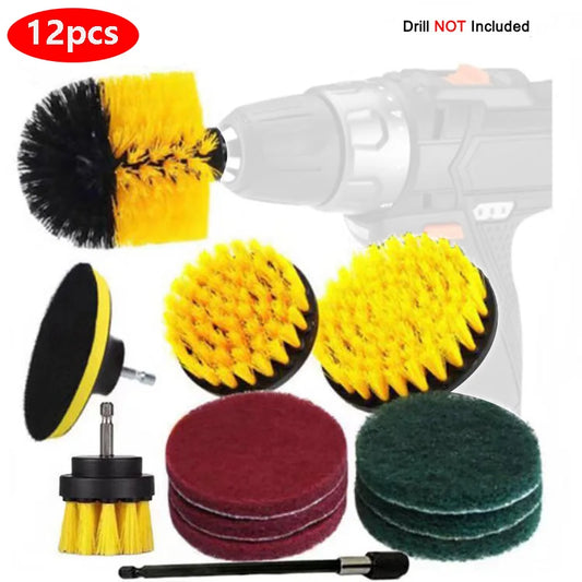 4pcs-31pcs Power Scrubber Pads Scouring Kitchen Cleaning Brush Kits Multipurpose Cleaner Scrubbing Cordless Drill Brushes