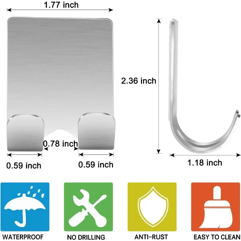 2 soportes para maquinillas de afeitar de acero inoxidable 304 para hombre, estante de almacenamiento para maquinillas de afeitar, organizador con ganchos para baño.