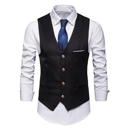 New Arrival Dress Vests For Men Slim Fit Mens Suit Vest Male Waistcoat Casual Sleeveless Formal Business Jacket S-3XL