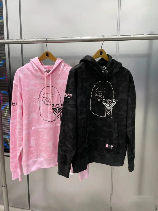 Autumn 2023 New Trendy Brand Multicolor Camouflage Hooded Pullover Sweatshirt Wholesale Cross-border Trade Casual Loose Type