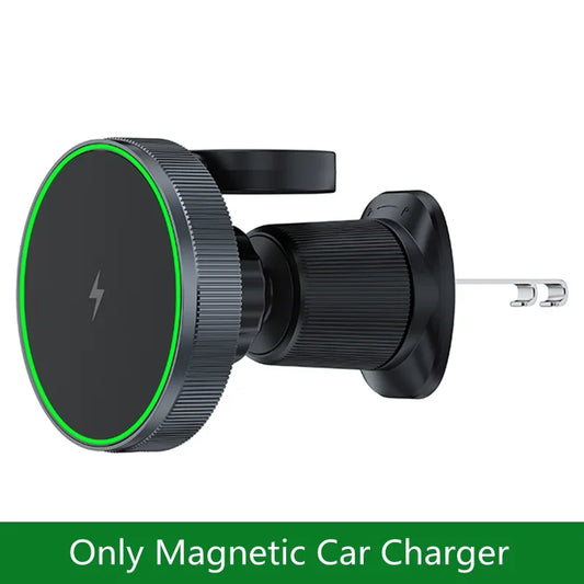 Novo carregador magnético sem fio para carro 2 em 1, para apple watch iwatch 8 7 6 iphone 15 14 13 12 pro max, suporte de carregamento rápido para carro