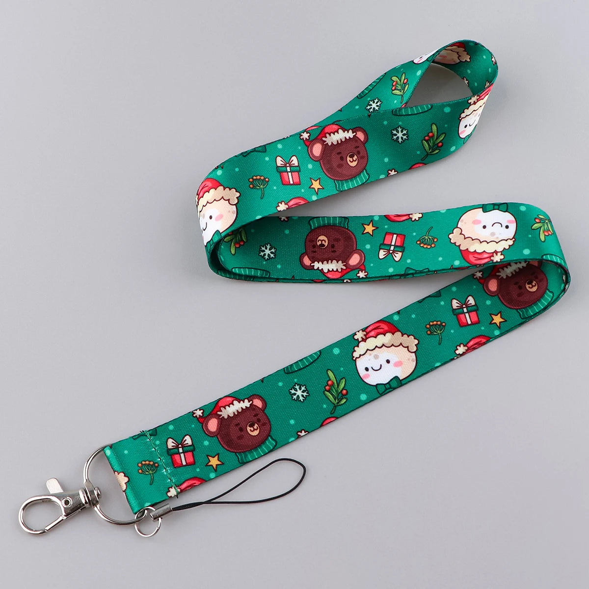 Christmas Lanyard Santa Claus Neck Strap for Key ID Card Cellphone Straps Badge Holder DIY Hanging Rope Neckband Accessories
