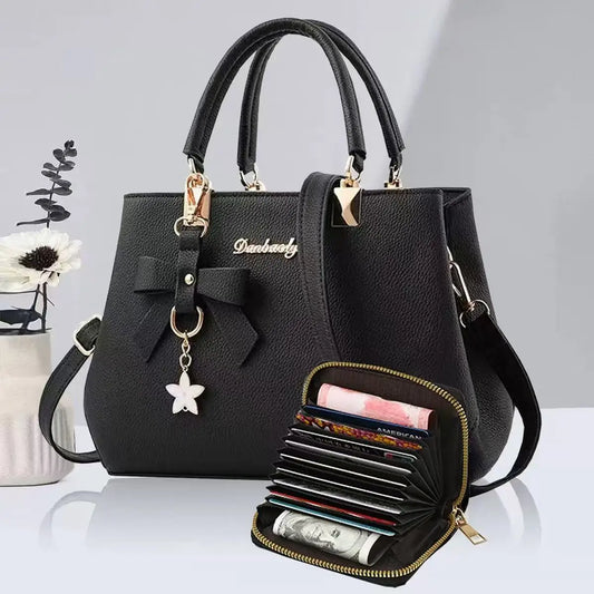 New Korean version trendy autumn and winter bow women's bag portable shoulder bag messenger bag killer bag mother bag large capa