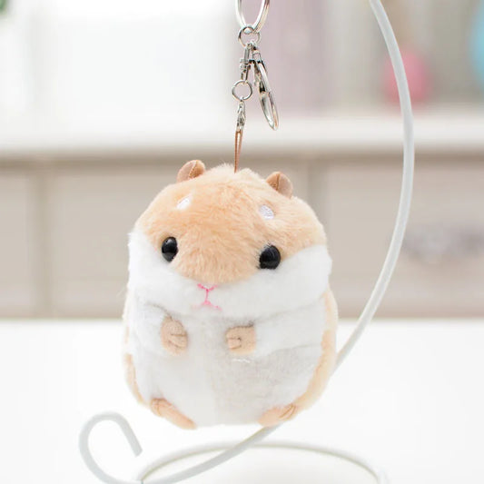Brinquedos de pelúcia animais crianças brinquedos chaveiro recheado 10cm hamster pingente kawaii bonecas crianças criança presentes de natal saco boneca para o bebê