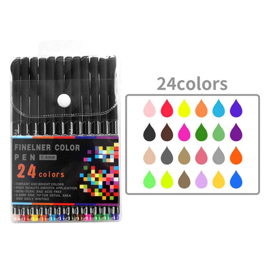 1 Box of Colored Hook Pens Hand Account Tracing Pens Art Watercolor Brushes Coloring Painting Needle Pens Drawing Stationery