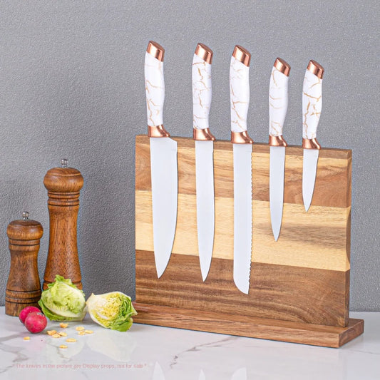 Acacia double-sided magnetic kitchen knife holder multi-functional knife storage rack magnetic knife holder