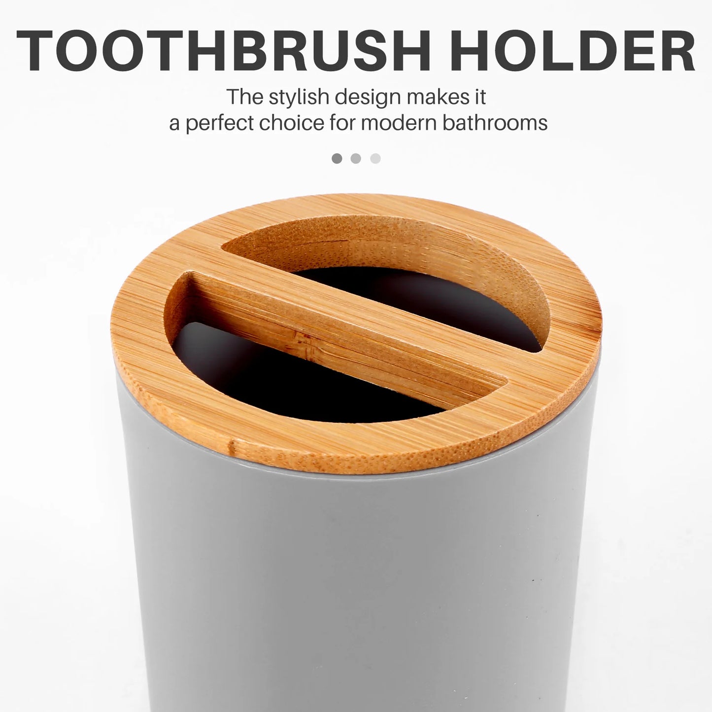 Bathroom Accessories Set Soap Dispenser Bottle Dish Washroom Toothbrush Holder Cup Suit Gray
