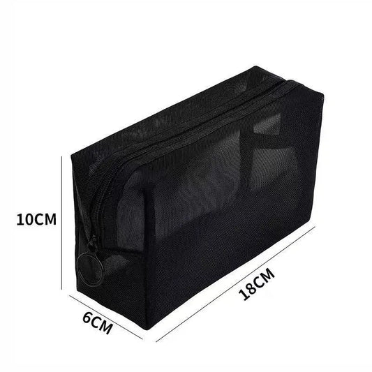 Aosbos 3-Pack Mesh Cosmetic Bag Set - Travel/On-The-Go Makeup Storage, Zipper Closure Small Pouch