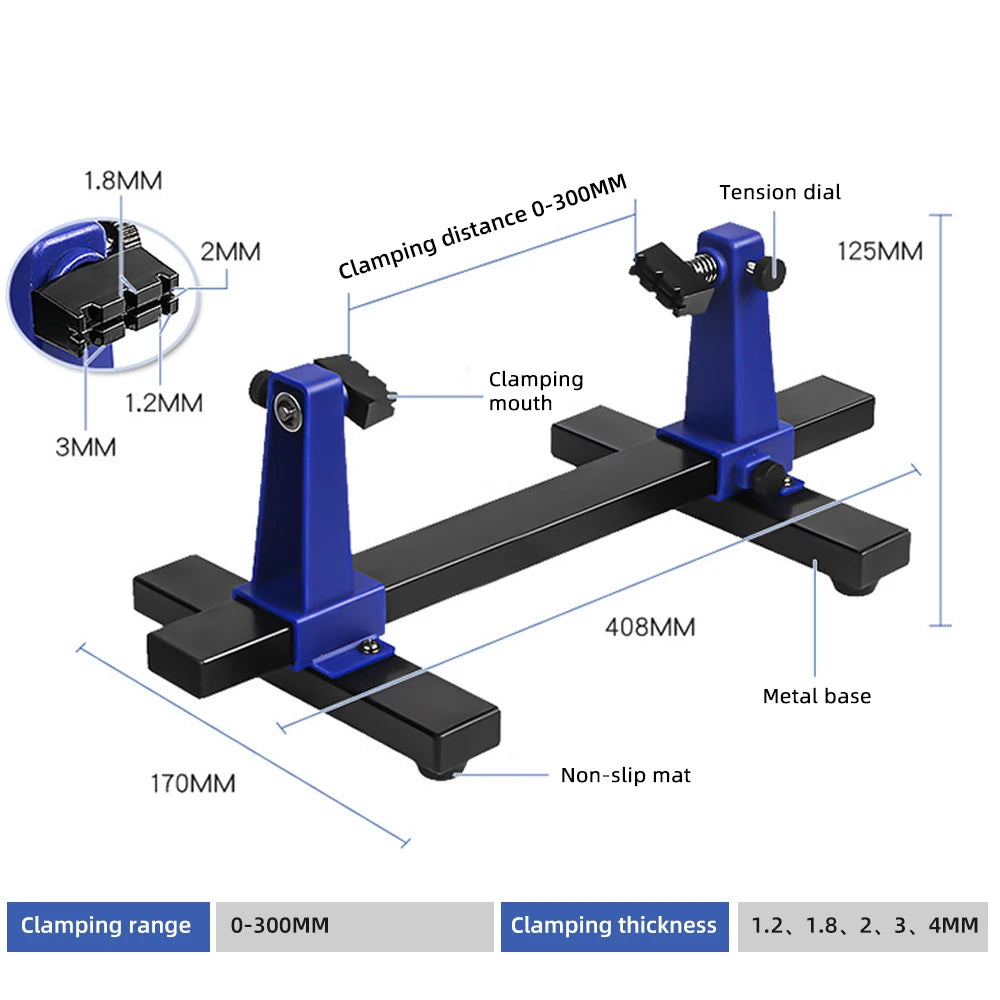 Accesorio de desmontaje y reparación de soporte de soldadura de placa de circuito de especificaciones múltiples, herramienta de reparación de soporte de mantenimiento de placa base de 360°