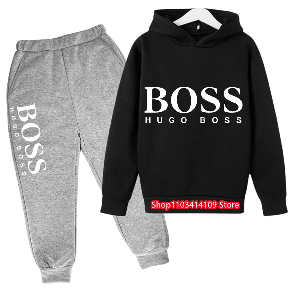 Ropa deportiva para niños, conjunto de ropa para niños, ropa deportiva de moda para bebés y niñas, Sudadera con capucha y pantalones, chaqueta de marca para niños