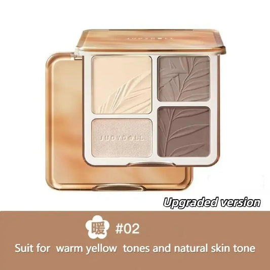Paleta de bronceadores y iluminadores Judydoll, maquillaje nude, sombras faciales 3D naturales para la nariz, larga duración, resistente al agua, cosméticos de maquillaje.