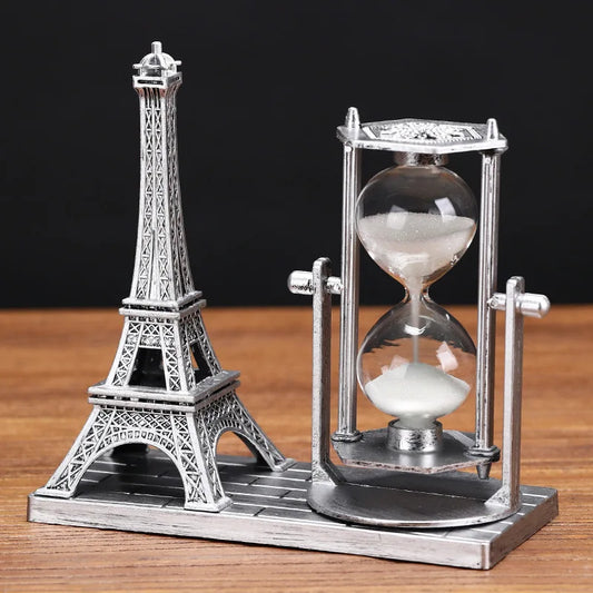 Creative Retro Iron Tower Hourglass Office Desktop Decoration Ornament Furniture Placement and Decoration for Home Decorations