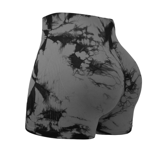 High Stretch Butt Lifting Tie Dye Fitness Shorts Women High Waist Summer Sport Yoga shorts Outdoors Sportswear