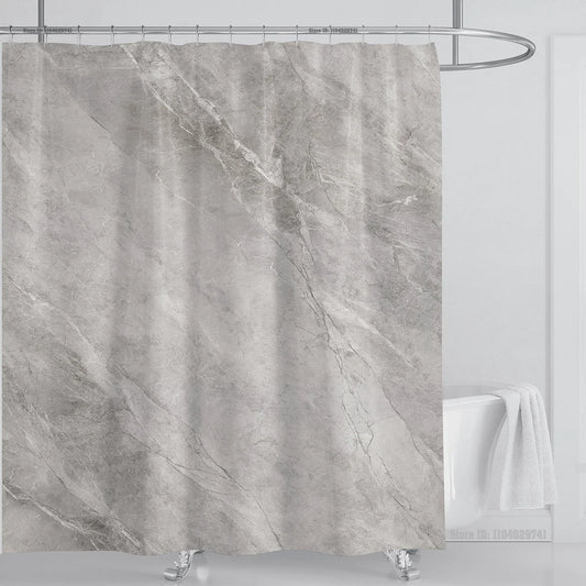 Marble Waterproof Shower Curtain, Waterproof Shower Curtain for Bathroom Decor, Printed Washable Shower Curtain with Hooks
