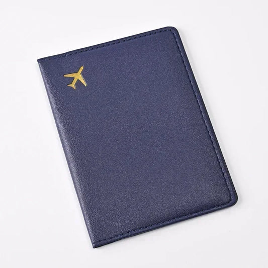 Women Men Card Passport Cover Case Flight Ticket Clip Passport Wallet PU Leather Solid Color ID Holder Passport Holder Purses