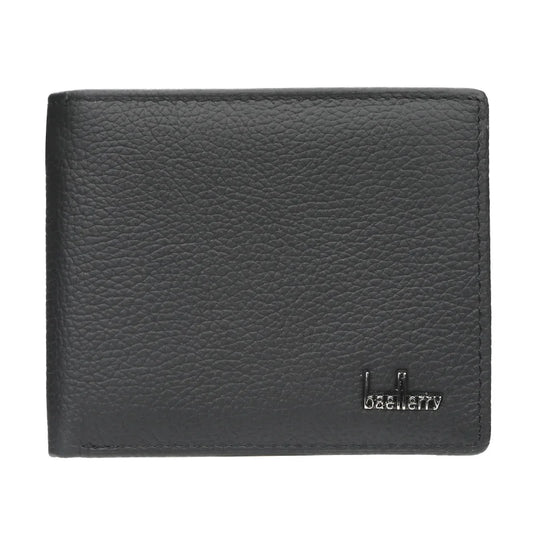Baellerry Men Genuine Cow Leather Wallet Card Holder Male Purse Short with Coin Pocket Leather Wallets for Men