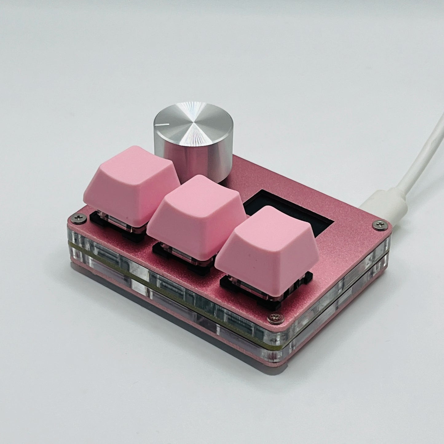 O3C SayoDevice OSU O3C Interruptores Hall de disparo rápido Interruptores magnéticos rosas Teclado con perilla Pantalla Copiar Pegar Recortar