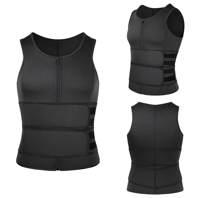 Vensslim - Chaleco moldeador de cintura para hombre, camiseta adelgazante, camiseta interior de compresión para sauna, ropa moldeadora, quemador de grasa, camisetas de entrenamiento